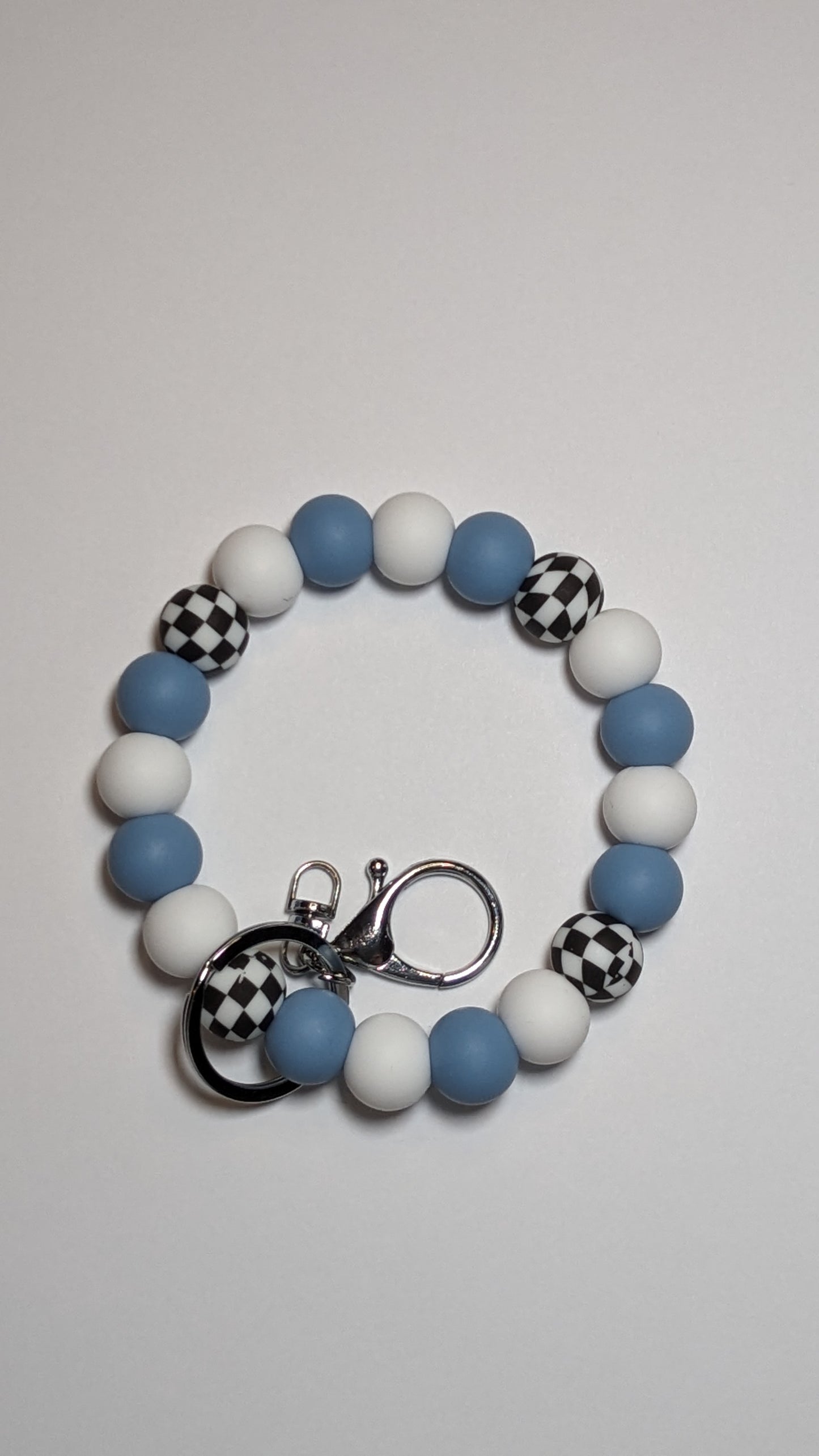 Cornflower Checkered Keyring