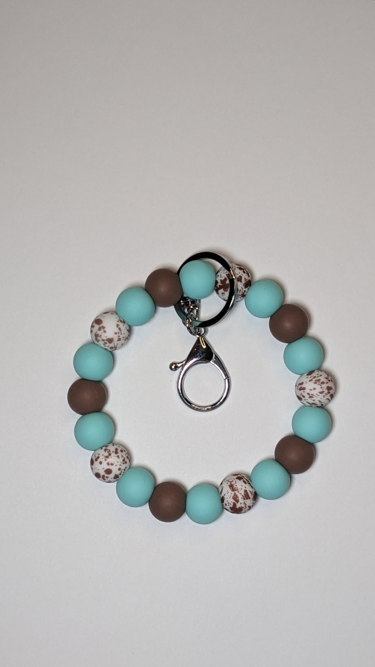 Teal Cow Keyring