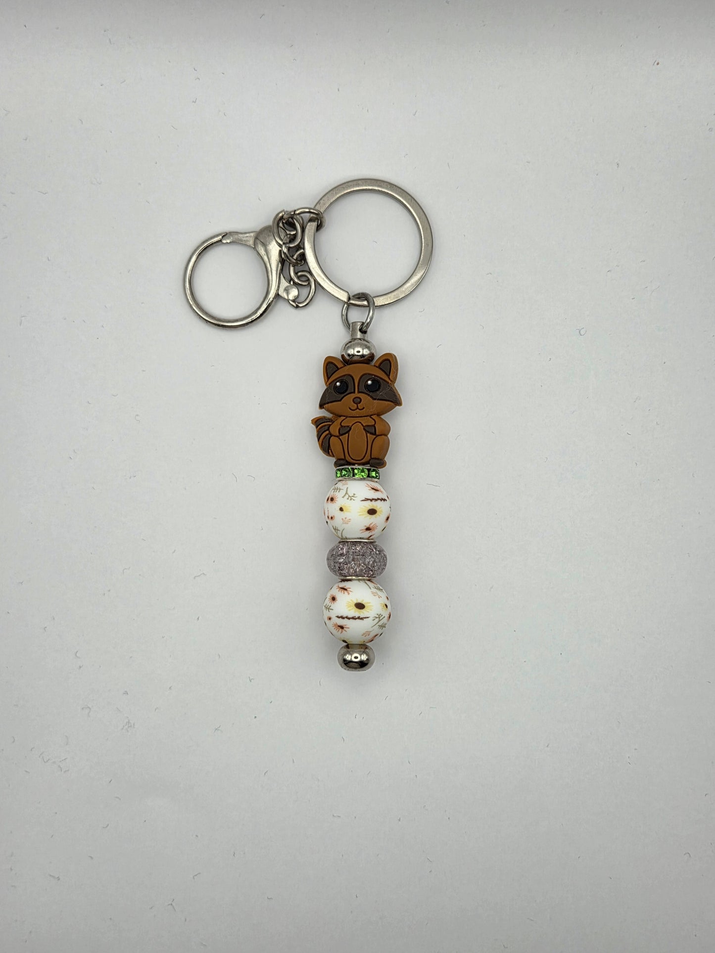 Brown Raccoon Bar Keychain