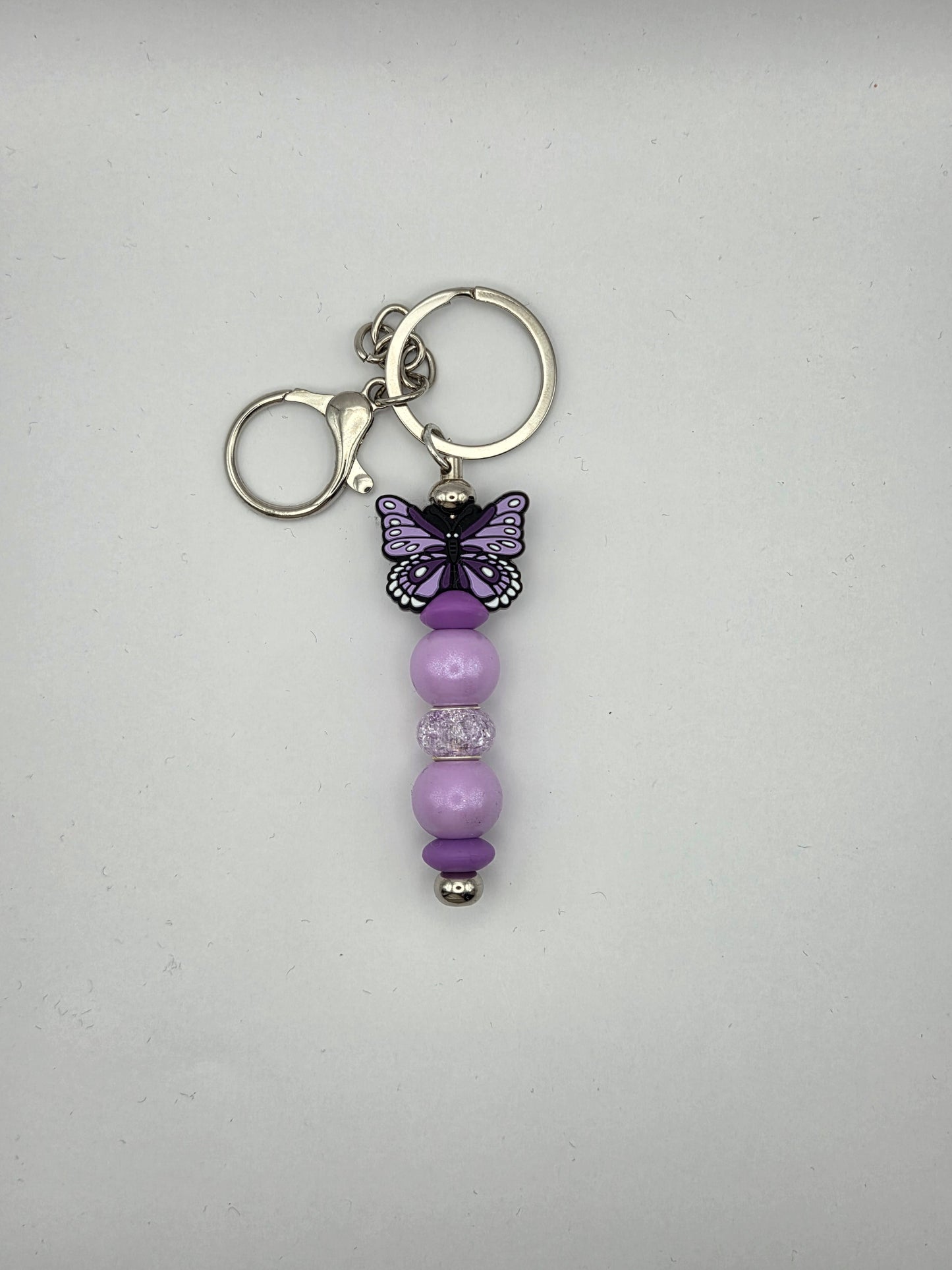 Lilac Butterfly Bar Keychain