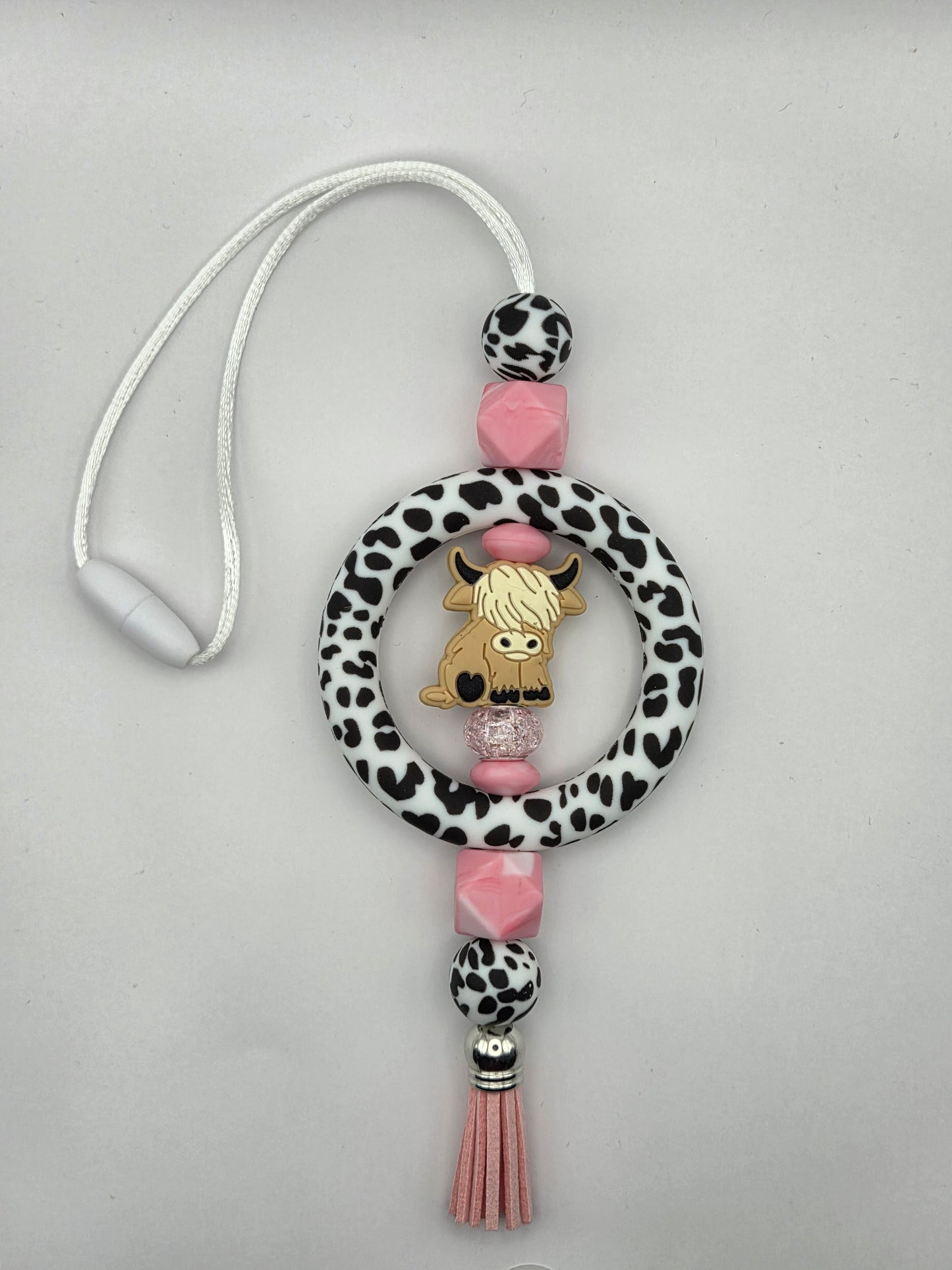 Pink Cow Car Charm