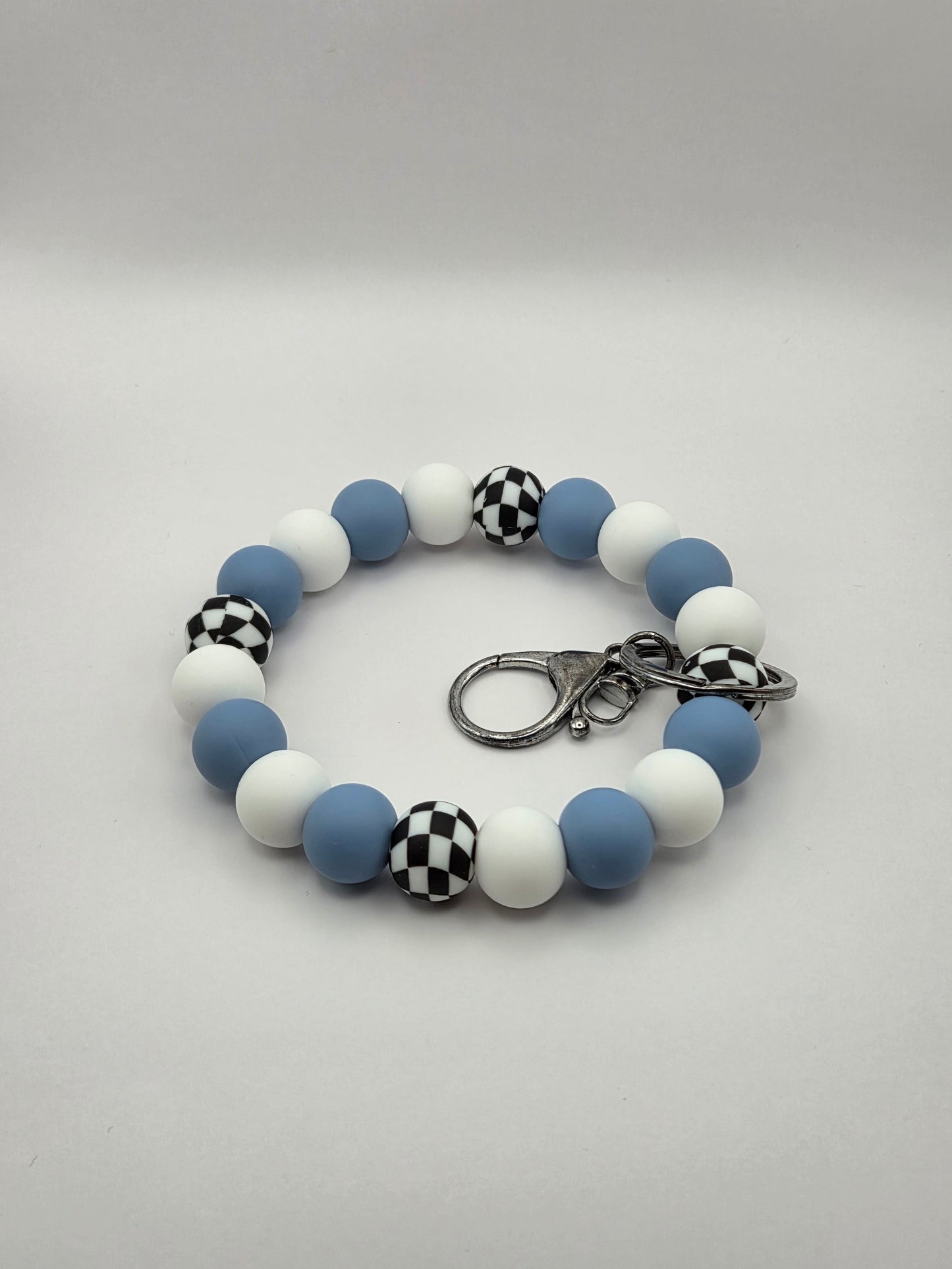 Cornflower Checkered Keyring
