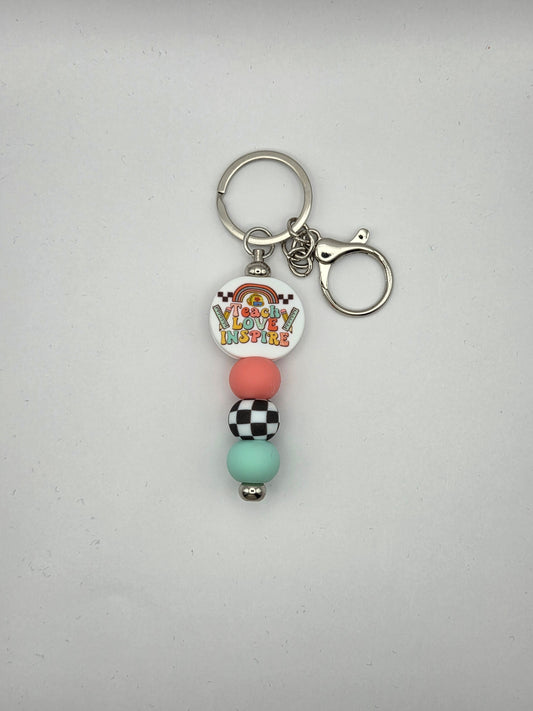 Teach, Love, Inspire Bar Keychain