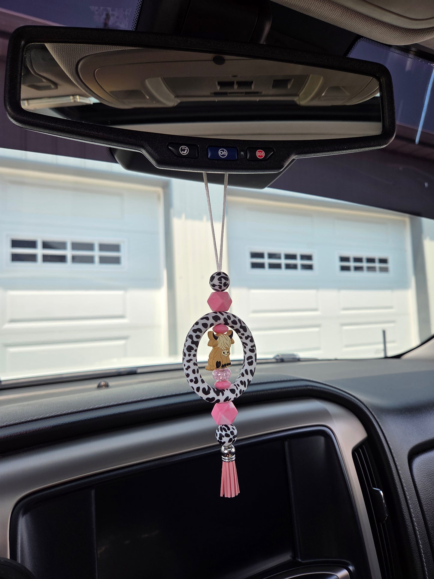 Pink Cow Car Charm