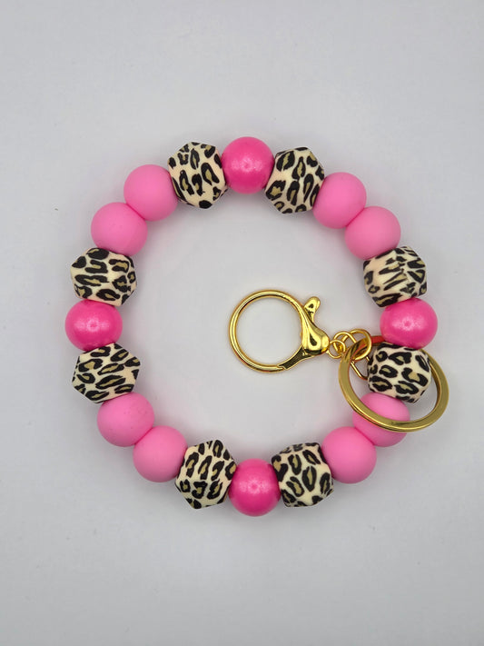 Pink Cheetah Keyring