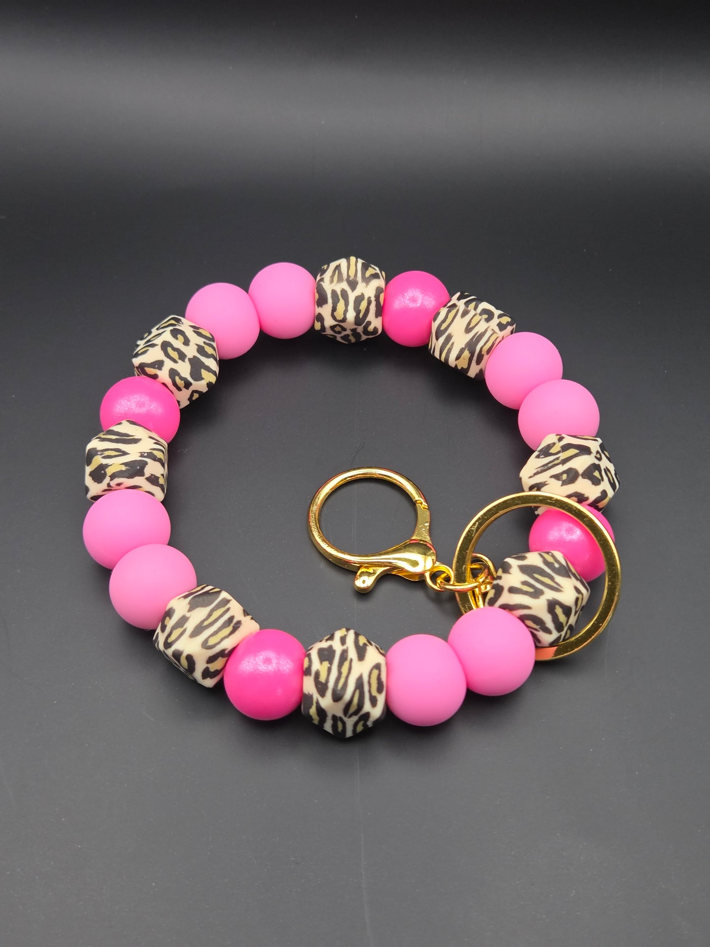 Pink Cheetah Keyring