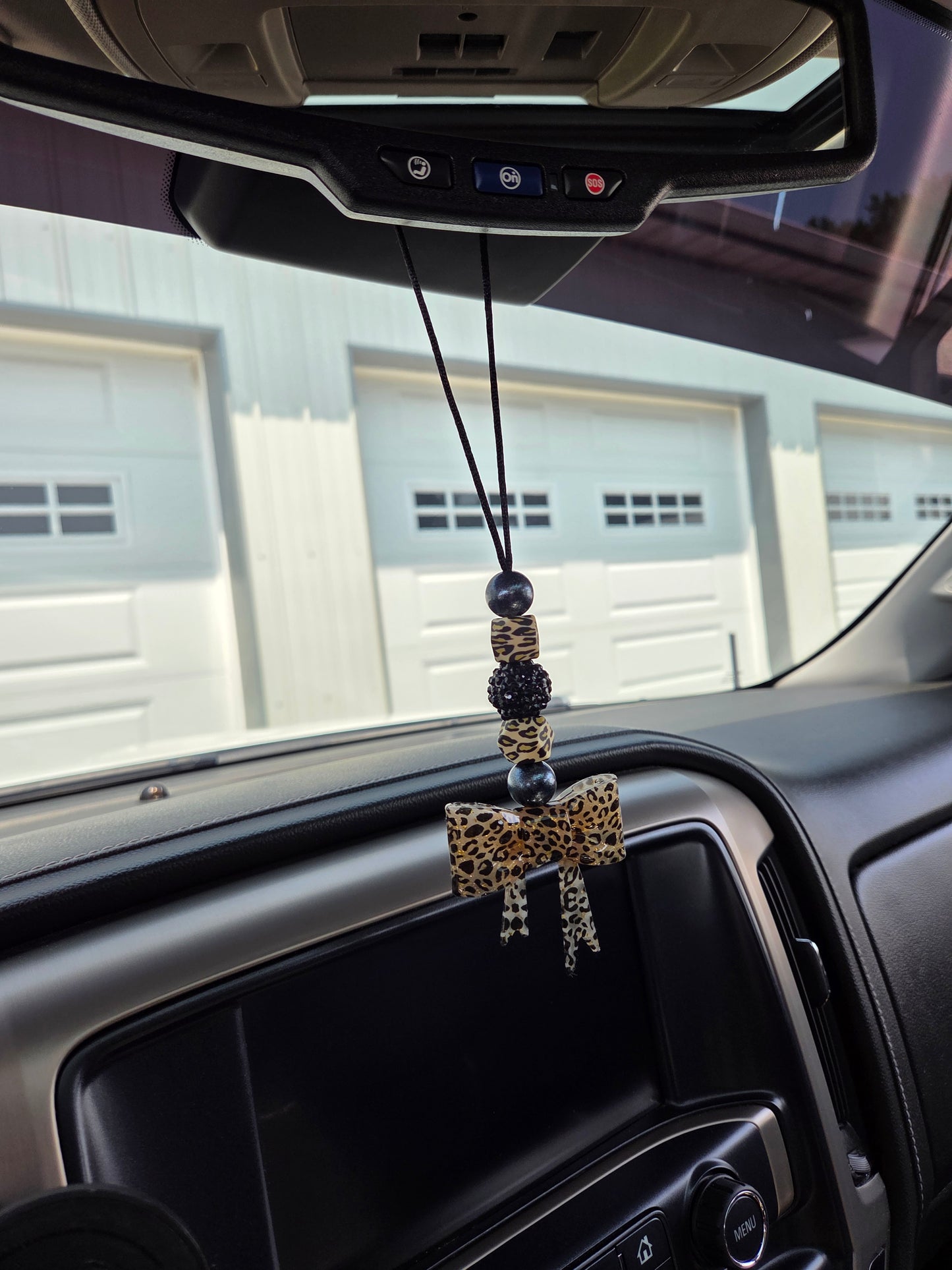 Cheetah Bow Car Charm