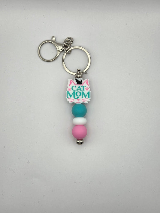 Cat Mom Bar Keychain