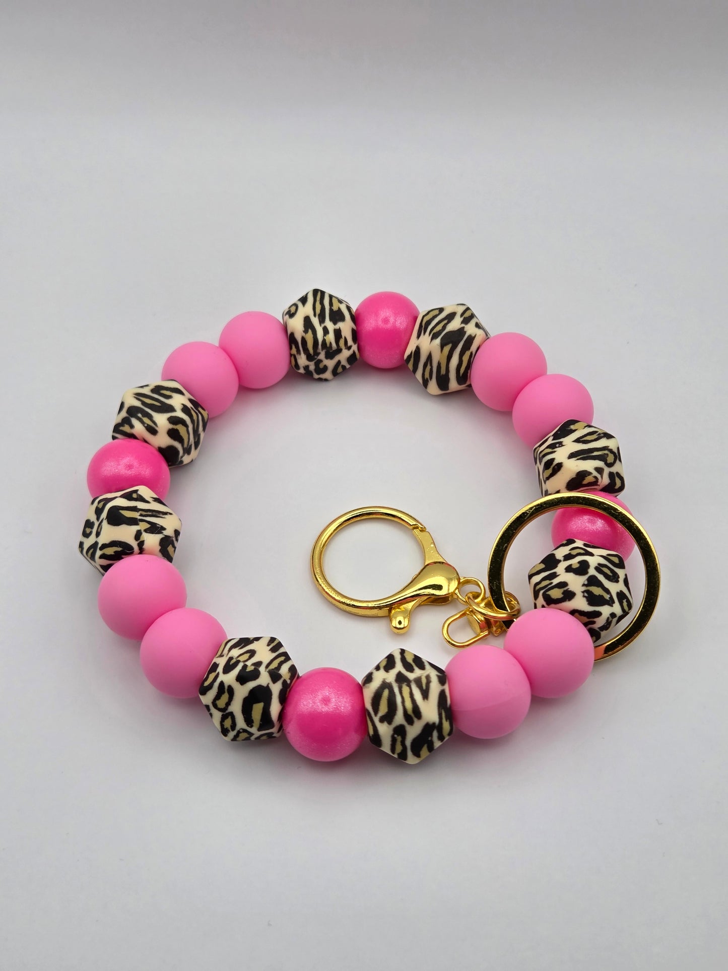 Pink Cheetah Keyring