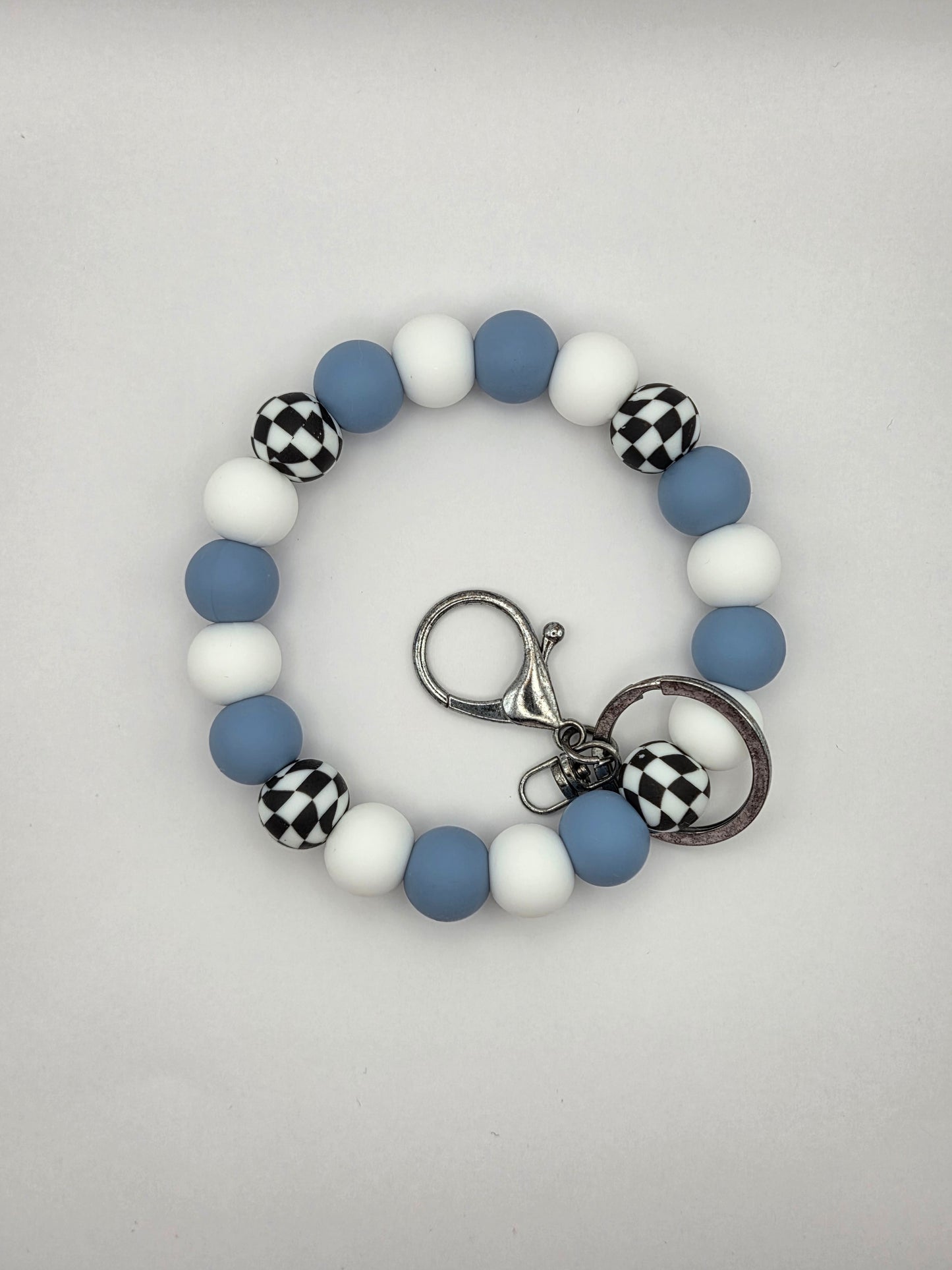 Cornflower Checkered Keyring