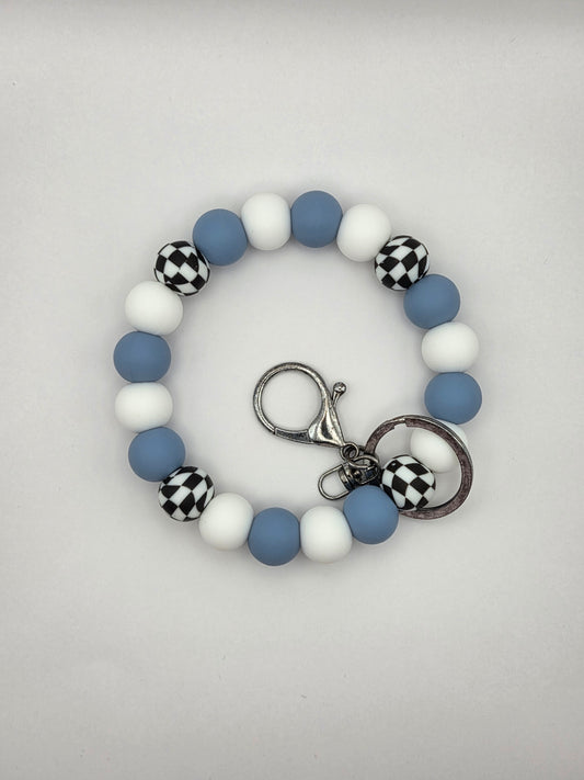 Cornflower Checkered Keyring