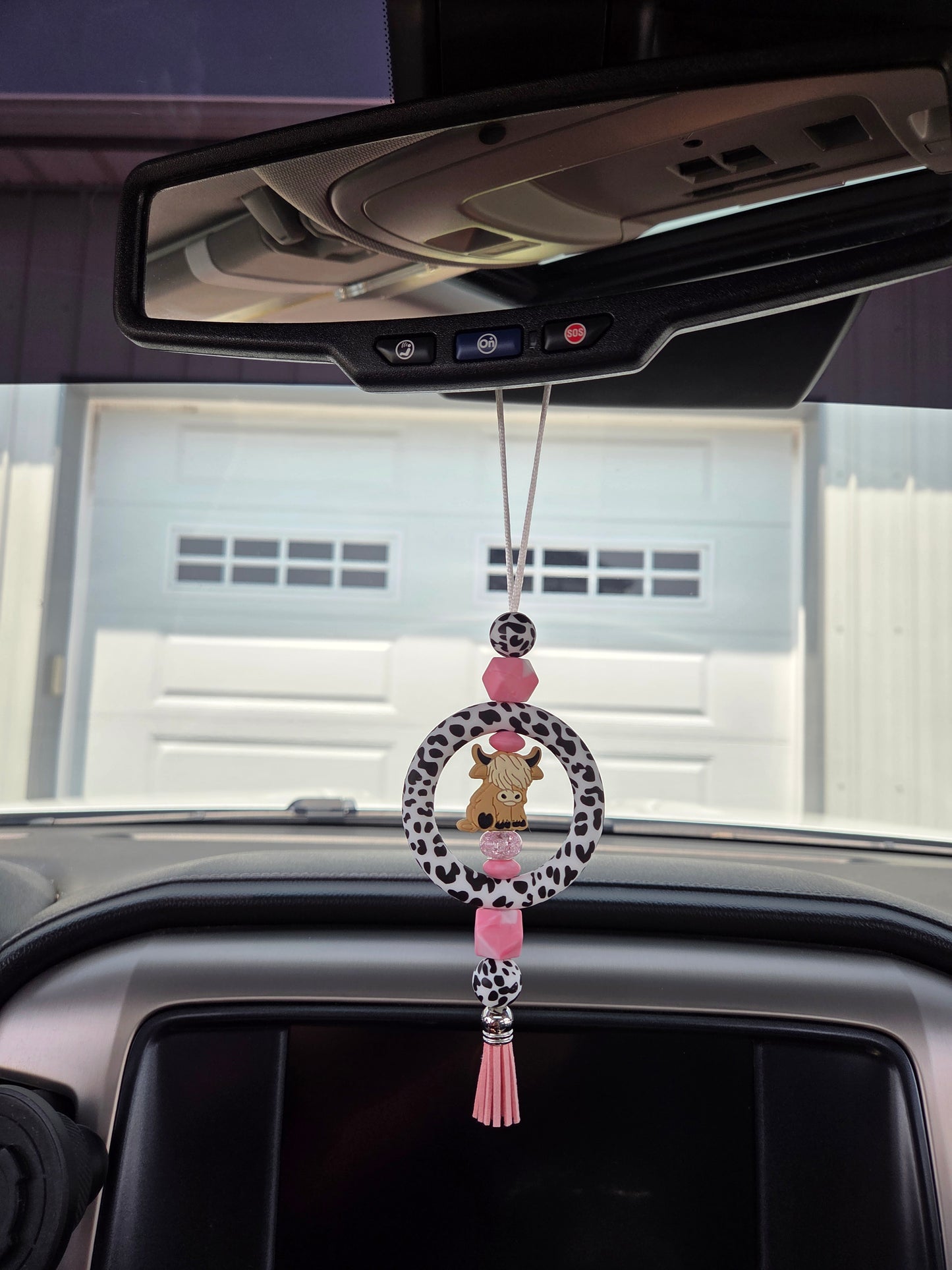 Pink Cow Car Charm